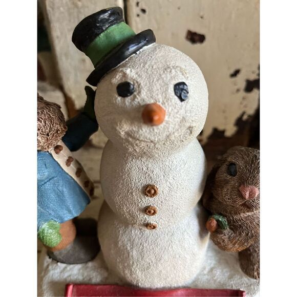 Tom Clark Cairn Christmas 1998 Figurine Vintage Marked Gnome Snowman Rabbit - Picture 3 of 10